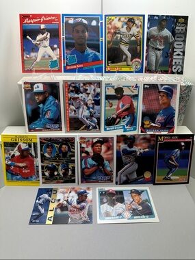 Moises Alou/Marquis Grissom/Cliff Floyd rookie cards in Expos vintage lot of 15